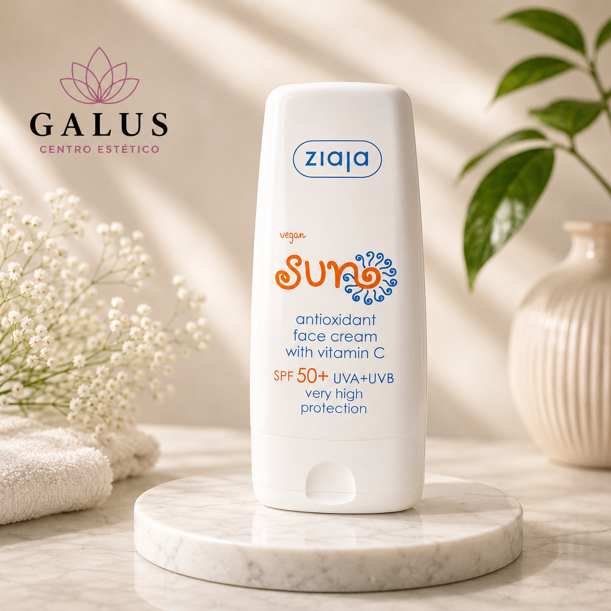 Protector Solar Facial Ziaja Sun SPF 50+ con Vitamina C